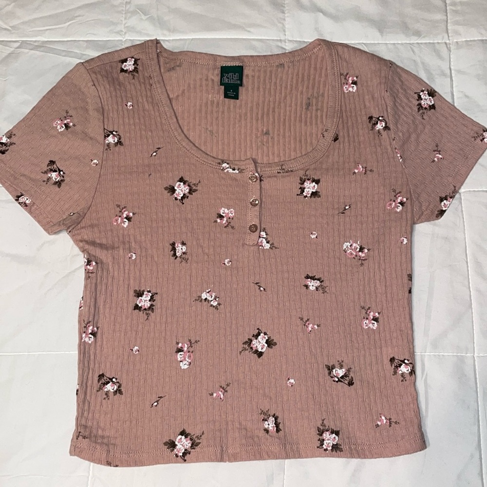 wild fable blush & flower print top